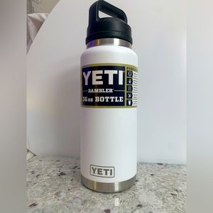 •SOLD• YETI 36 oz. Rambler Bottle w/ Chug Top • white